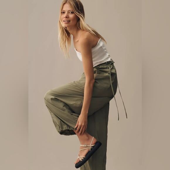 Daily Practice Anthropologie Best Shot Jumpsuit Green White Twofer Strapless XS - Picture 4 of 10